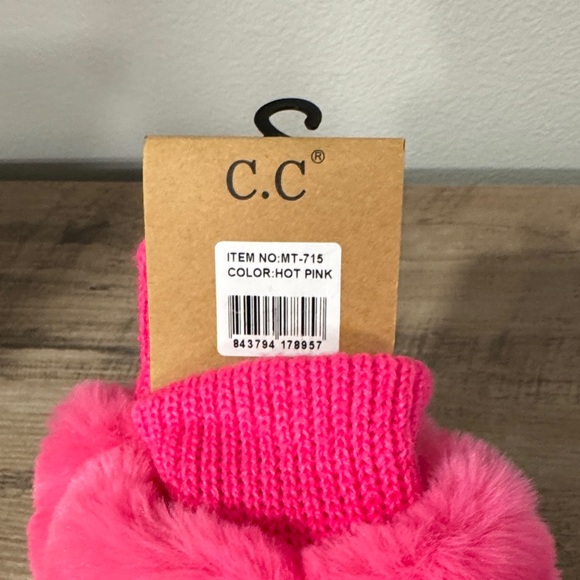 C.C Fuzzy Pink Mittens - Picture 10 of 10
